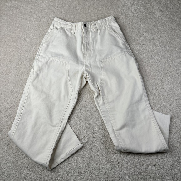 Stussy Quality Workgear Canvas Carpenter Pants‎ Men's Size 28 Double Knee White